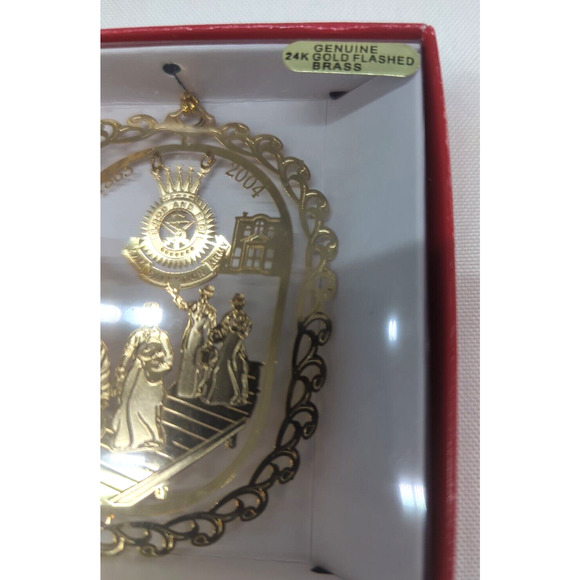 2004 Salvation Army 24K Gold Flashed Brass Christmas Ornament 3-D Dangler Cutout - Picture 2 of 5
